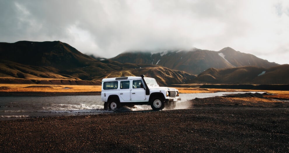 The Land Rover Defender on exploration in Iceland